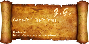 Gazsó György névjegykártya